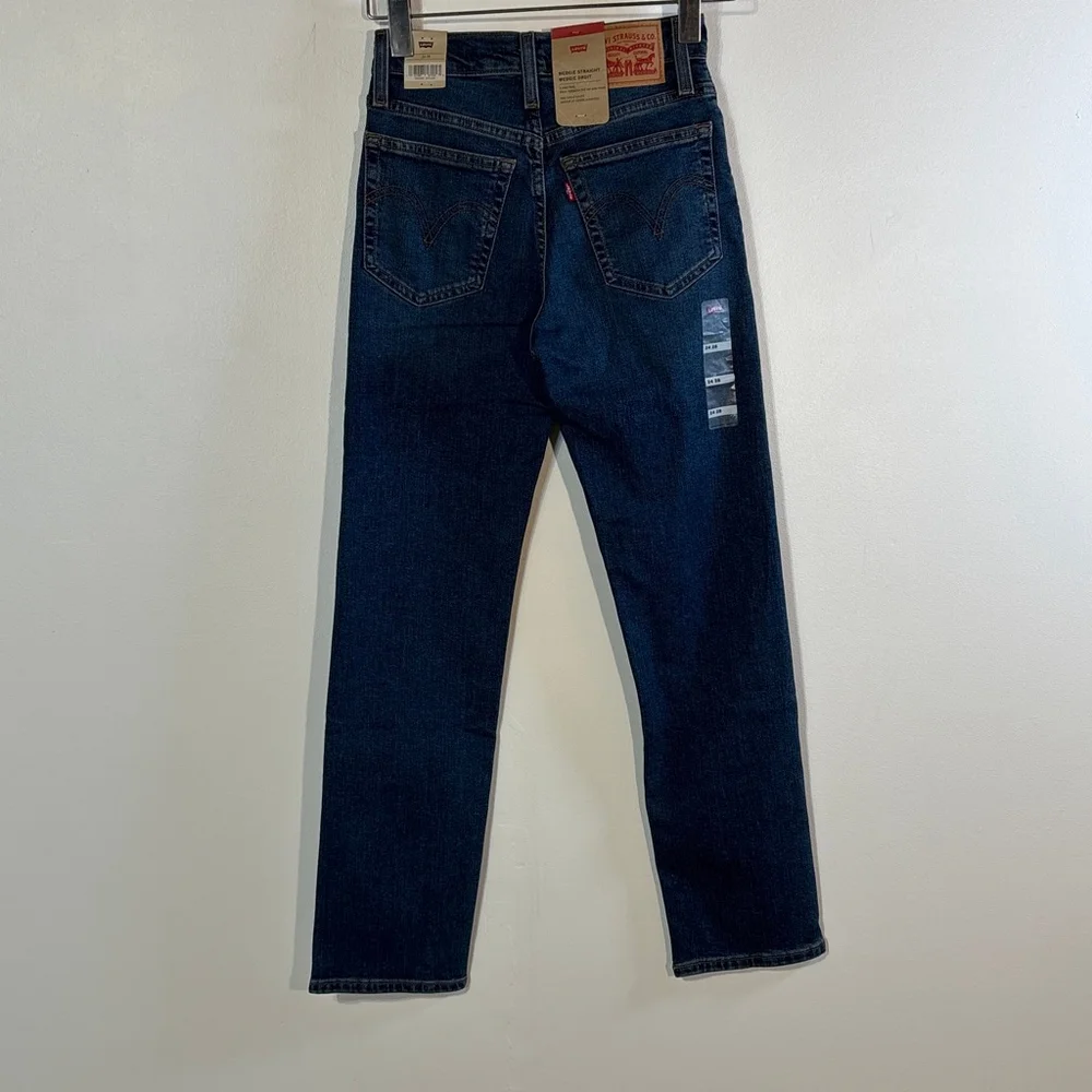 Levi's Blue Wedgie Straight Leg Jeans Women’s Size 24 Button Fly High Rise NWT